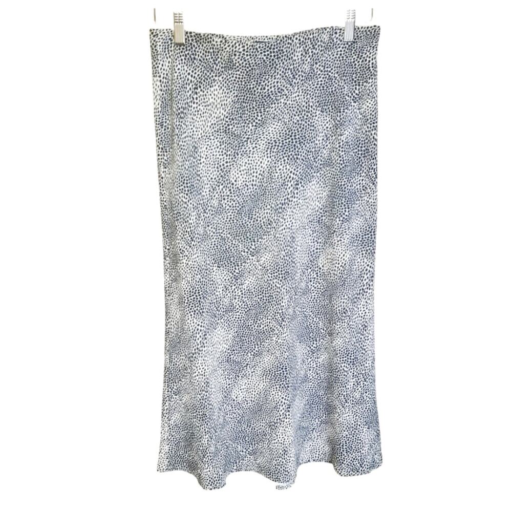 Rachel Zoe Womens Black and White Print Pull On Lightweight Midi Skirt Size 2